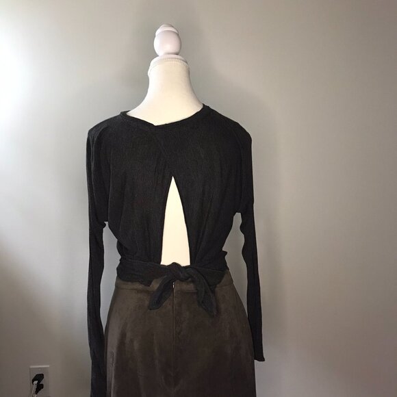 Aritzia Wilfred La Riverie Kite Open Back Long Sleeve | Gray | Size XS - Picture 6 of 10